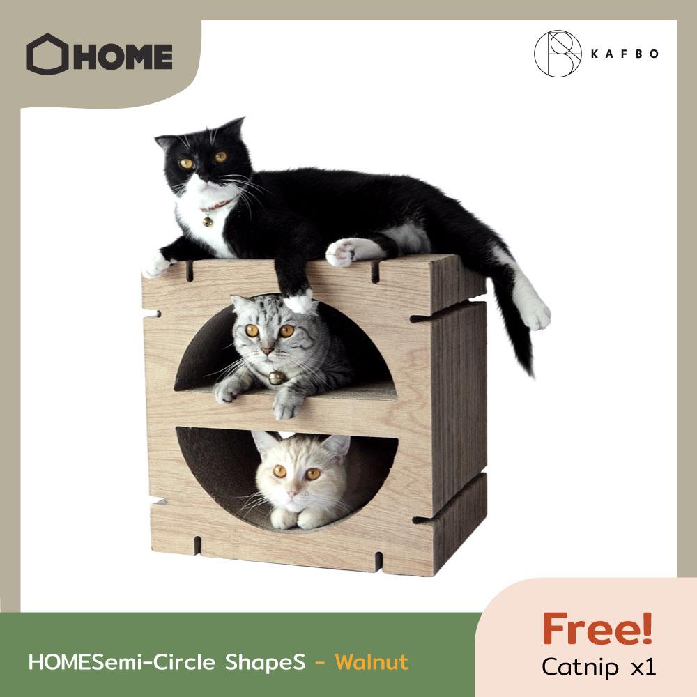HOME SEMI-CIRCLE SHAPE S – WALNUT Cat Furniture Cat Scratcher Cat Toy Cat House ราคา 599 บาท*ส่งฟรี