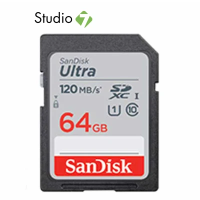 เมมโมรี่การ์ด SanDisk Ultra SDXC SDSDUNC4 64GB 120MB/s R C10 (SDSDUN4-064G-GN6IN) by Studio 7
