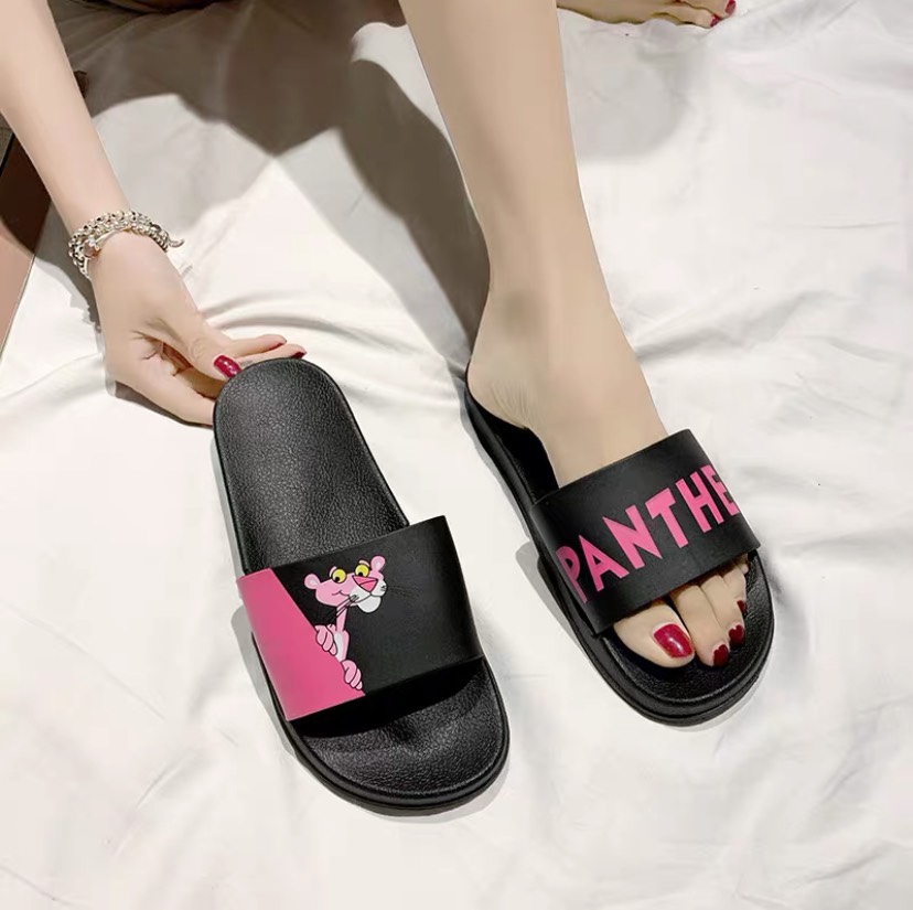 [SP]รองเท้าเเตะใหม่ การ์ตูน Pink panter ฤดูร้อน ใส่ทั้งในบ้าน เเละนอกบ้าน กันลื่น พื้นนุ่มสบายเท้า