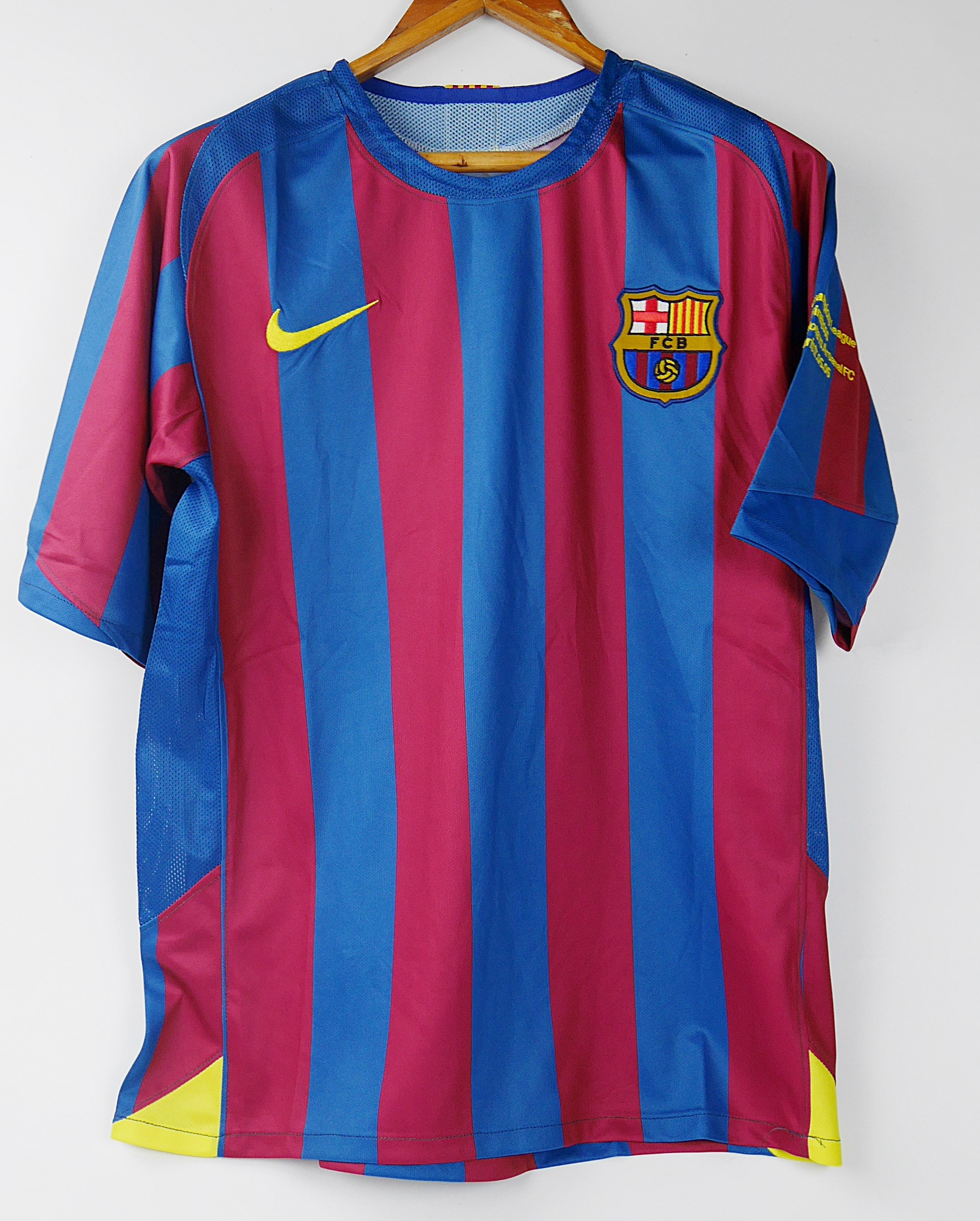 BARCELONA FINAL UCL 2006 PARIS RETRO FOOTBALL SHIRT SOCCER JERSEY RONALDINHO MESSI