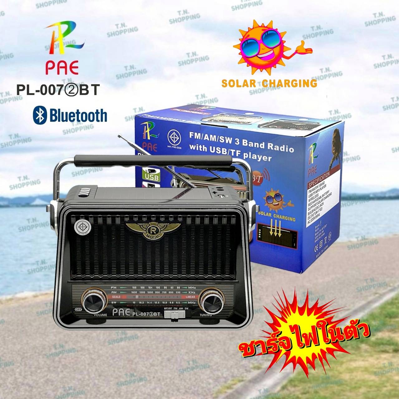 PAE วิทยุลายคลาสสิค FM AM/USB / MP3 /SDCARD รุ่น PL-007BT