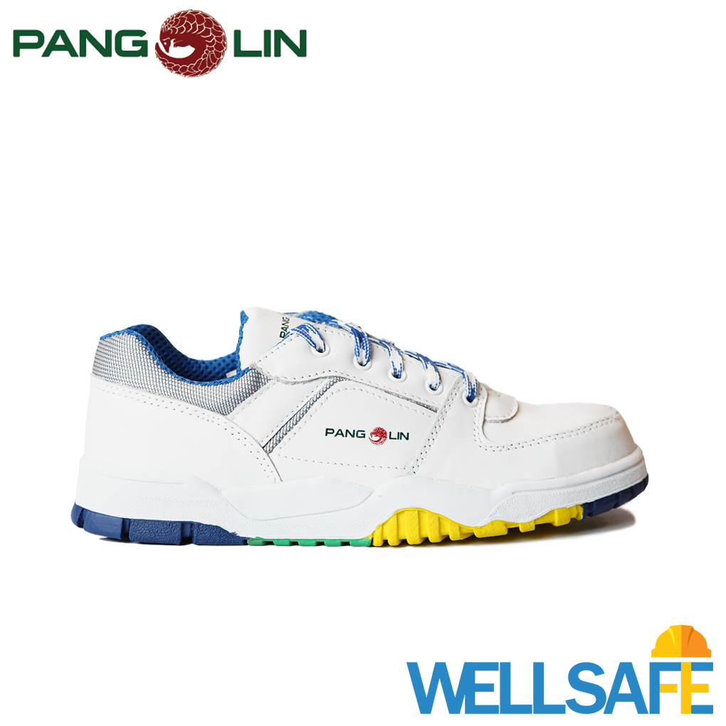 ตัวแทนจำหน่าย! รองเท้าเซฟตี้ PANGOLIN รุ่น 2001C สีขาว รองเท้านิรภัย หุ้มส้น แพนโกลิน หัวเหล็ก พื้นยางสำเร็จรูป รองเท้ามาตรฐาน มอก คุณภาพ