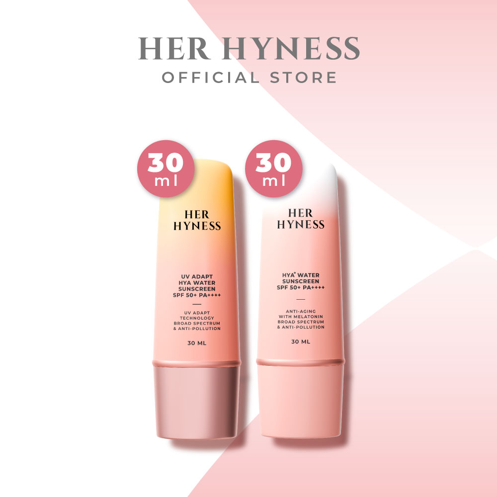 [2 ชิ้นเลือกสูตร] HER HYNESS SUNSCREEN SPF 50+ PA++++ กันแดดอัจฉริยะ กันแดดเนื้อน้ำ กันแดดสูตรสปอร์ต 30มล. ราคา 1,680 บาท*ส่งฟรี