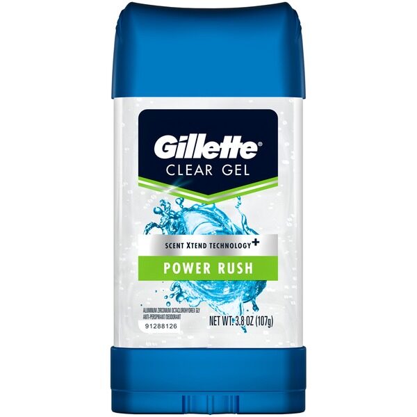 ขนาดใหญ่สุด 107 g คุ้มสุด แพคเกจใหม่ล่าสุด Gillette Clear Gel ANTIPERSPIRANT/DEODORANT กลิ่น Power Rush 3.8 oz ยิลเล็ต ระงับกลิ่นกาย กลิ่นเหงื่อได้อย่างมีประสิทธิภาพ