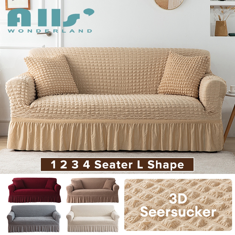 ผ้าคลุม โซฟา Sofa Slipcover High Stretch 3D Bubble Lattice Durable Furniture Protector with Skirt Spandex Soft Machine Washable ราคา 1,045 บาท*ส่งฟรี