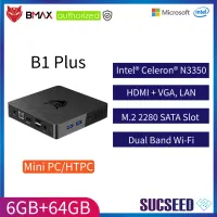 BMAX B1 Plus มินิ พีซี วินโดร์ 10 แท้ Intel Celeron N3350 6GB RAM 64GB ROM WIFI 2.4GHz/5GHz HDMI VGA