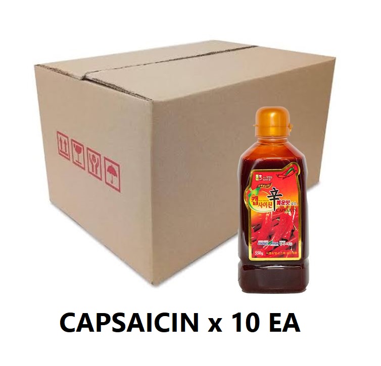 [Original] 캡사이신소스 Chungwoo Capsaicin Super Hot & Spicy Sauce (ซอสพริกเกาหลีสำหรับปรุงอาหาร 10 ขวด) 550g*10