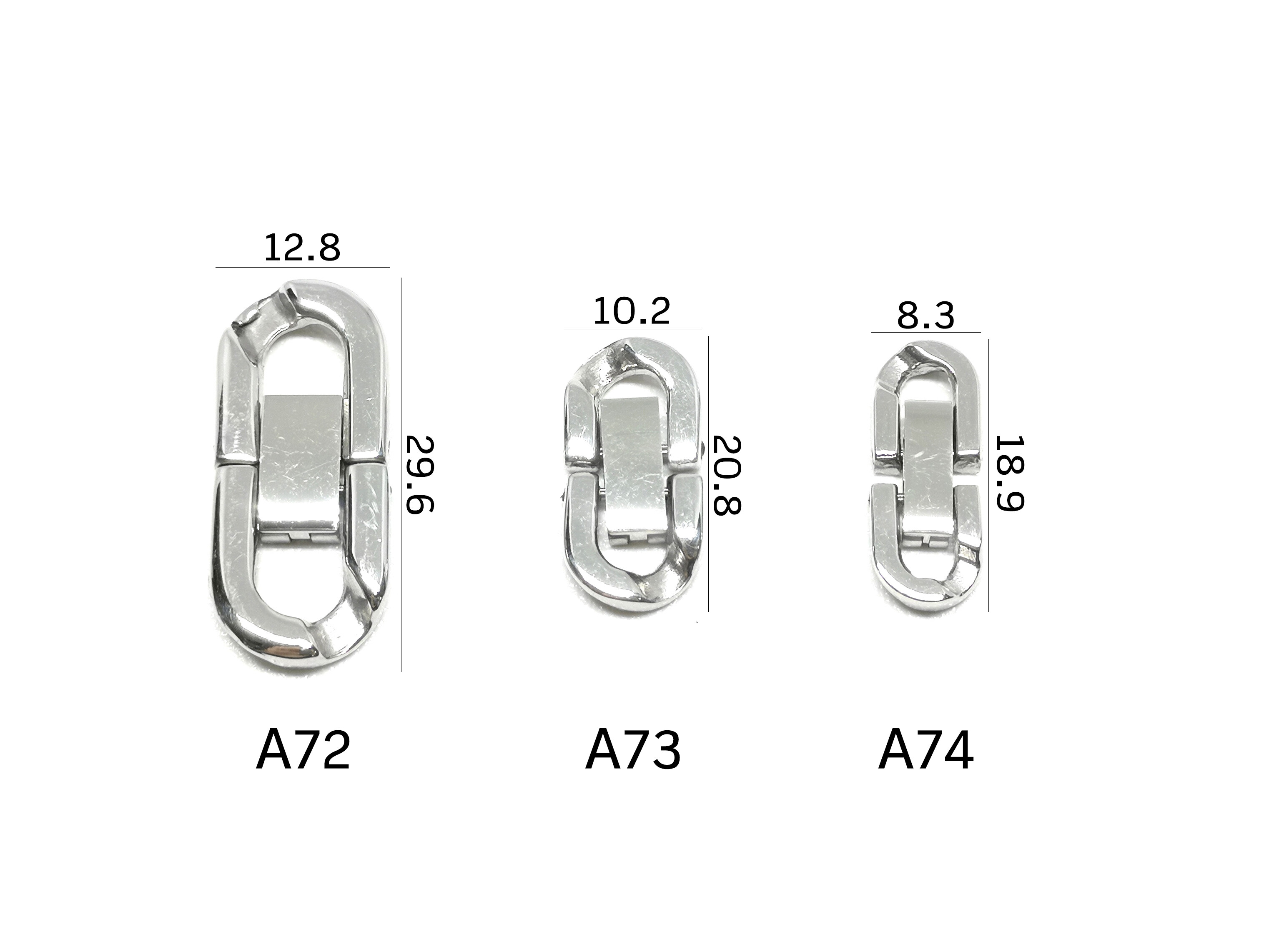 CJ-Beads ตะขอสร้อยคอ/ข้อมือ สแตนเลสแท้ รหัส A72, A73 , A74 มี 3 ขนาด และ 2 สี ให้เลือก