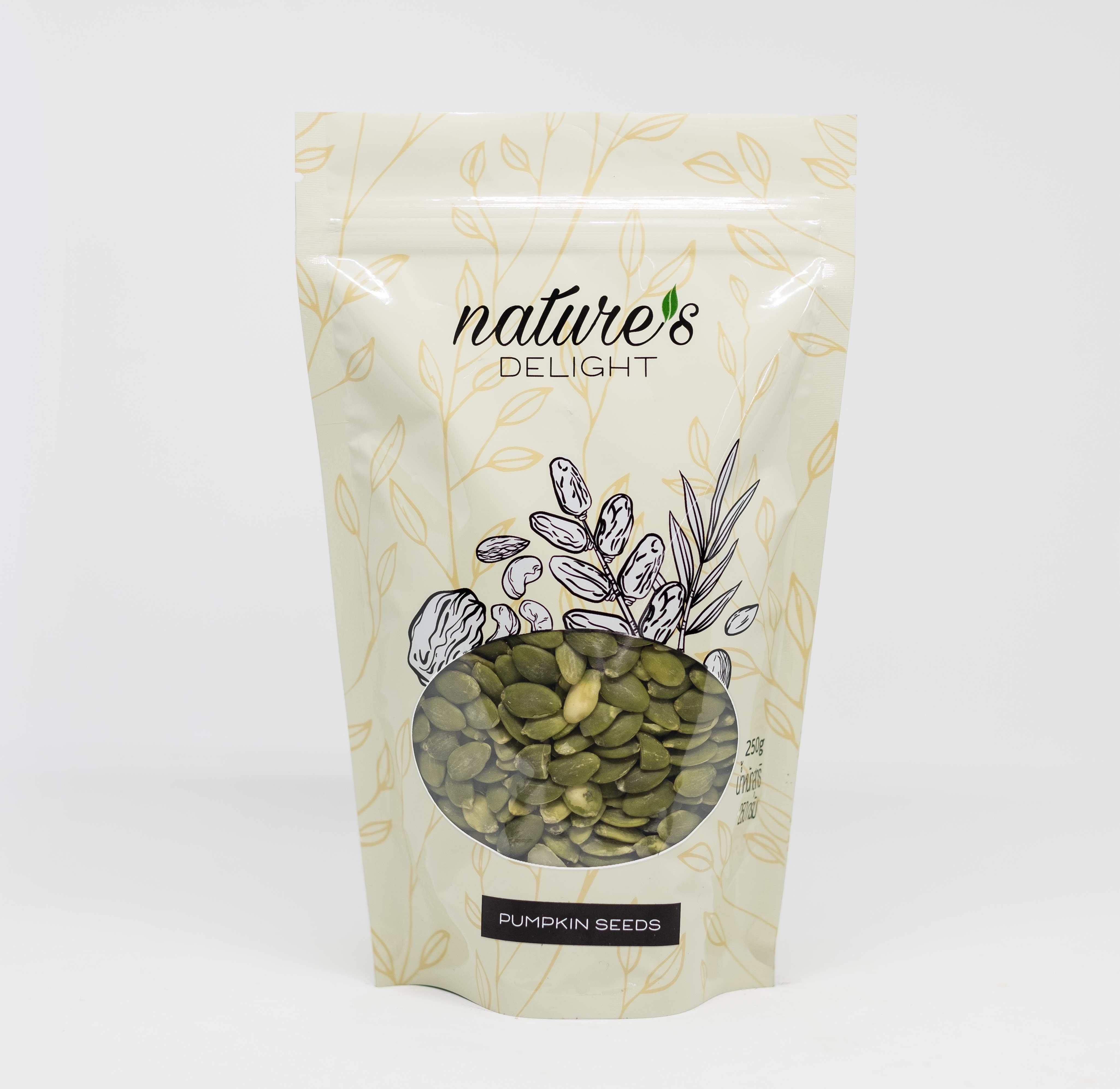Nature's Delight Pumpkin Seeds 250g (Raw) / Pumpkin Seeds 250 Grams (Not yet Roasted) Nature's Delight Brand ราคา 120 บาท*ส่งฟรี