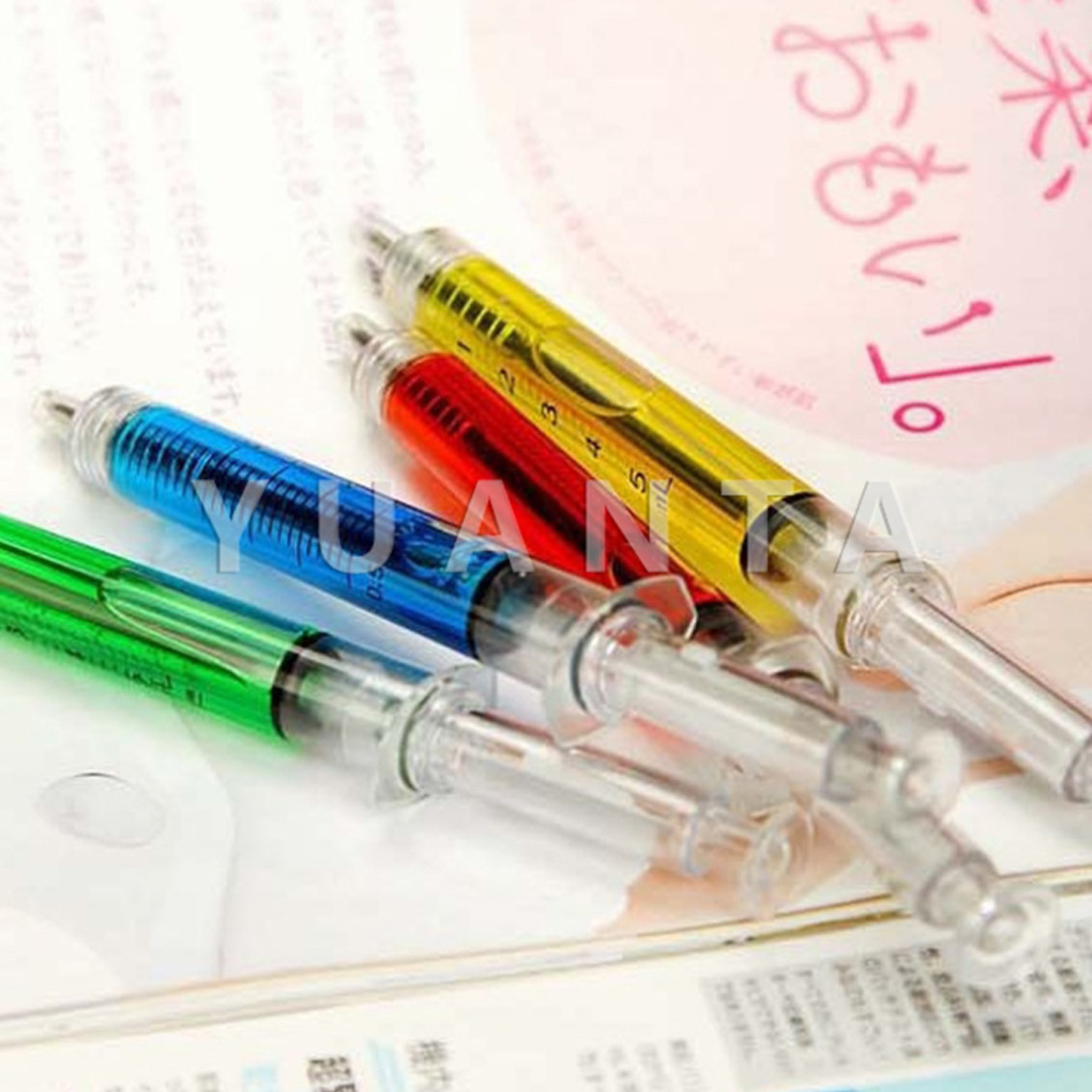 YUANTA ปากกาลูกลื่น ทรงเข็มฉีดยาหลากสี ปากกาเข็ม Syringe ballpoint pen