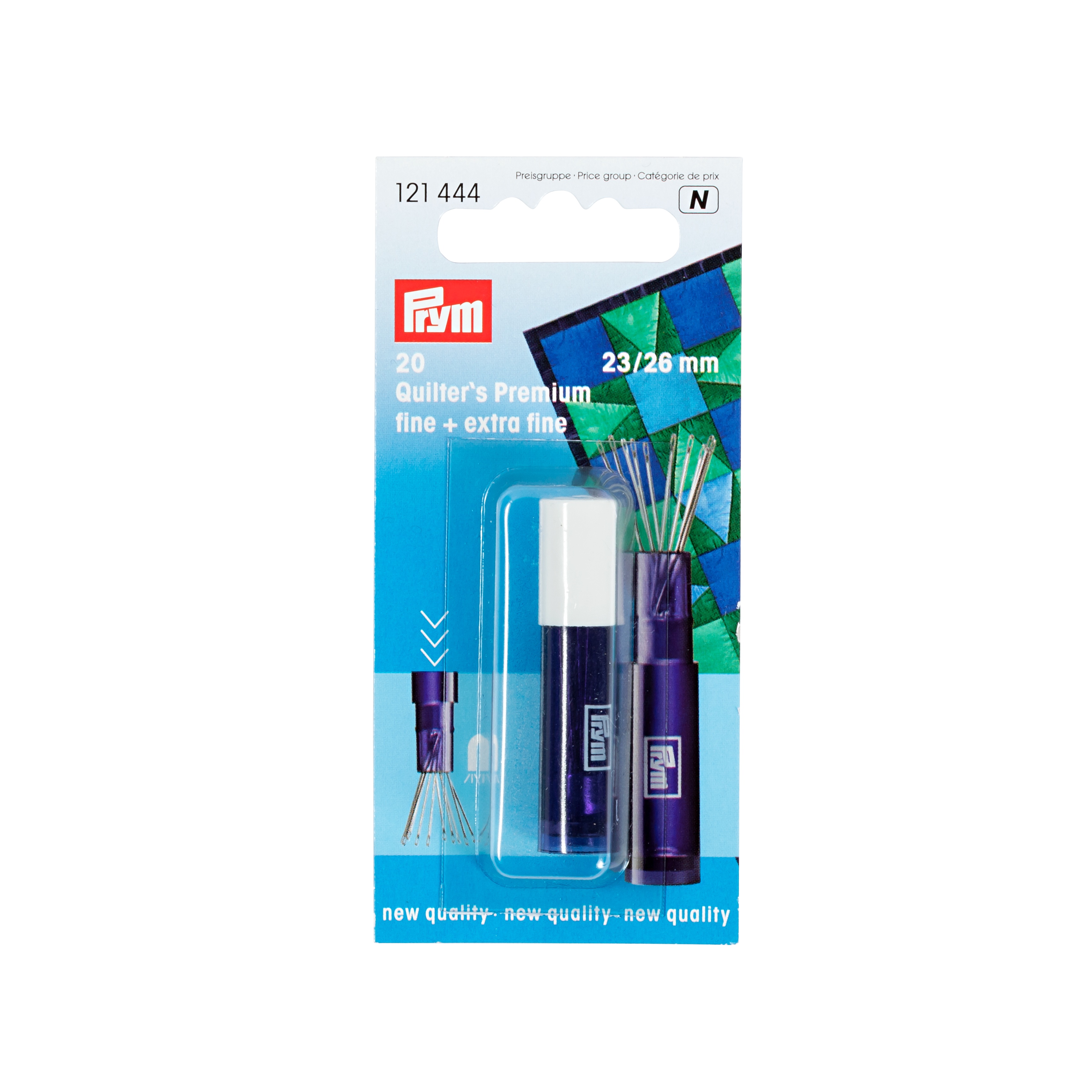 Prym Quilting sewing needles with silver eye, fine and extra fine, assorted / เข็มควิลท์แบบบางและบางพิเศษ แบรนด์ Prym จากประเทศเยอรมนี (G121444)