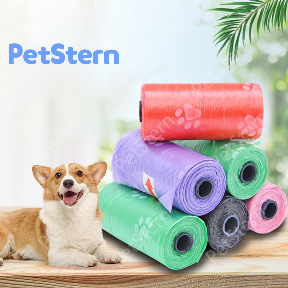 ?PetStern?ถุงเก็บอึ 1ม้วน(15ใบ) ถุงเก็บอึหมา ราคาถูก ถุงเก็บขี้หมา ถุงขยะพกพา Random Color