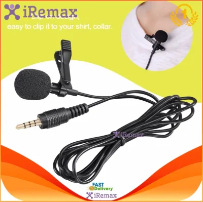 iRemax ไมค์ 3 ขีด ไมค์ไลฟ์สด ไมค์มือถือ อัดเสียง ร้องเพลง สำหรับ ไอโฟนและแอนดรอยด์ ยาว 1.5m สีดำ