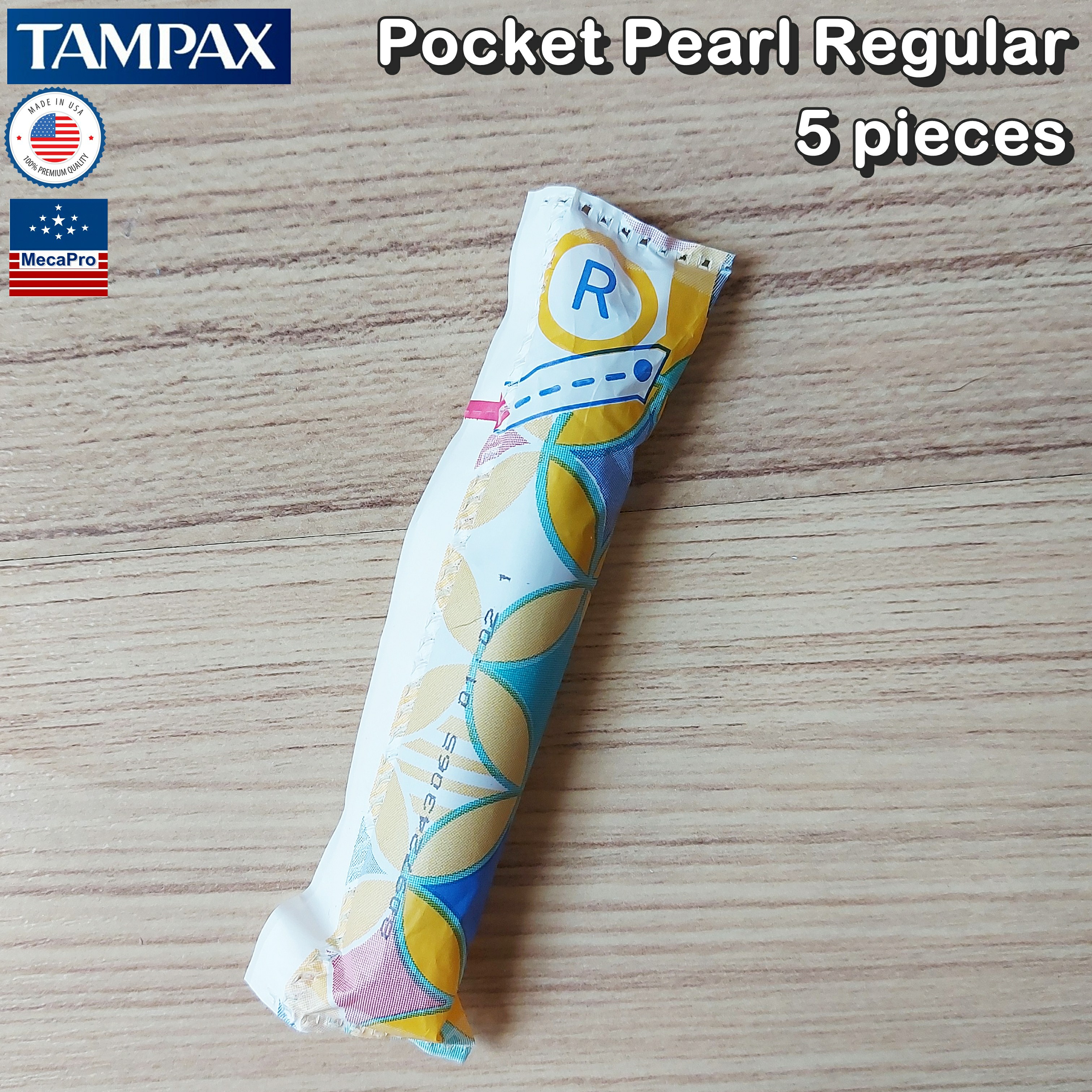 Tampax® Pocket Pearl Plastic Tampons Regular 5 pieces ผ้าอนามัยแบบสอด 5 ชิ้น เหมาะกับวันมาปกติ