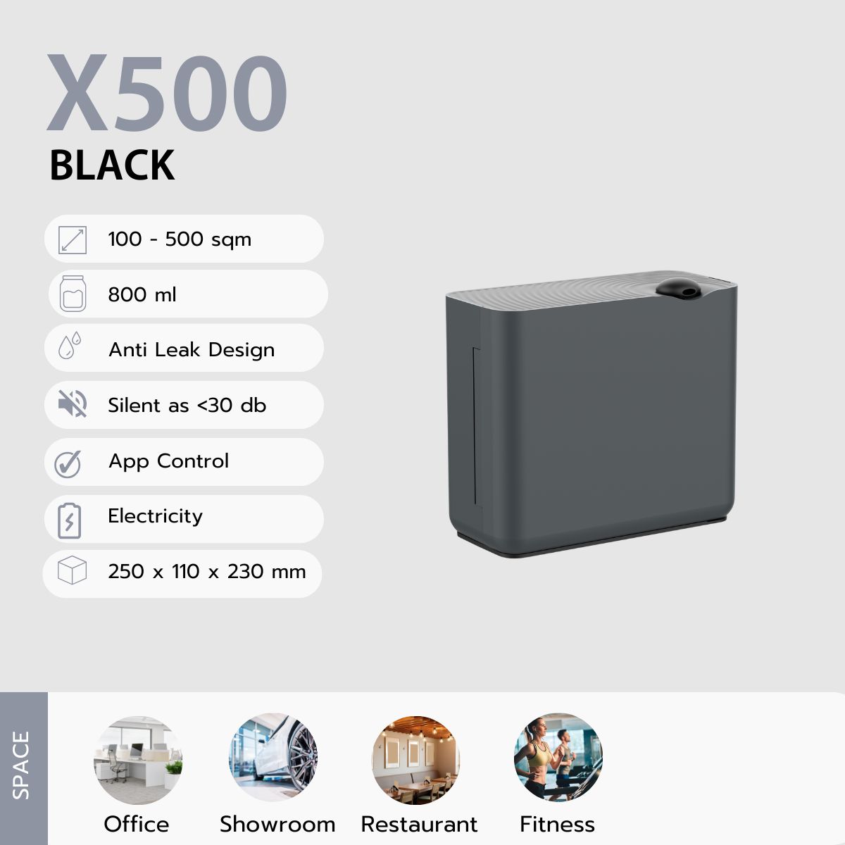 Hanky House เครื่องพ่นน้ำหอม สำหรับโรงแรม ล็อบบี้ X500 ไม่ใช้น้ำ ควบคุมผ่านมือถือ Professional Scent Diffuser X500