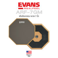Evans™ ARF-7GM RealFeel Apprentice Practice Pad แป้นซ้อมกลอง 7 นิ้ว ผิวยาง ด้านล่างมีฐานกันลื่น พกพาสะดวก ** Made in USA **