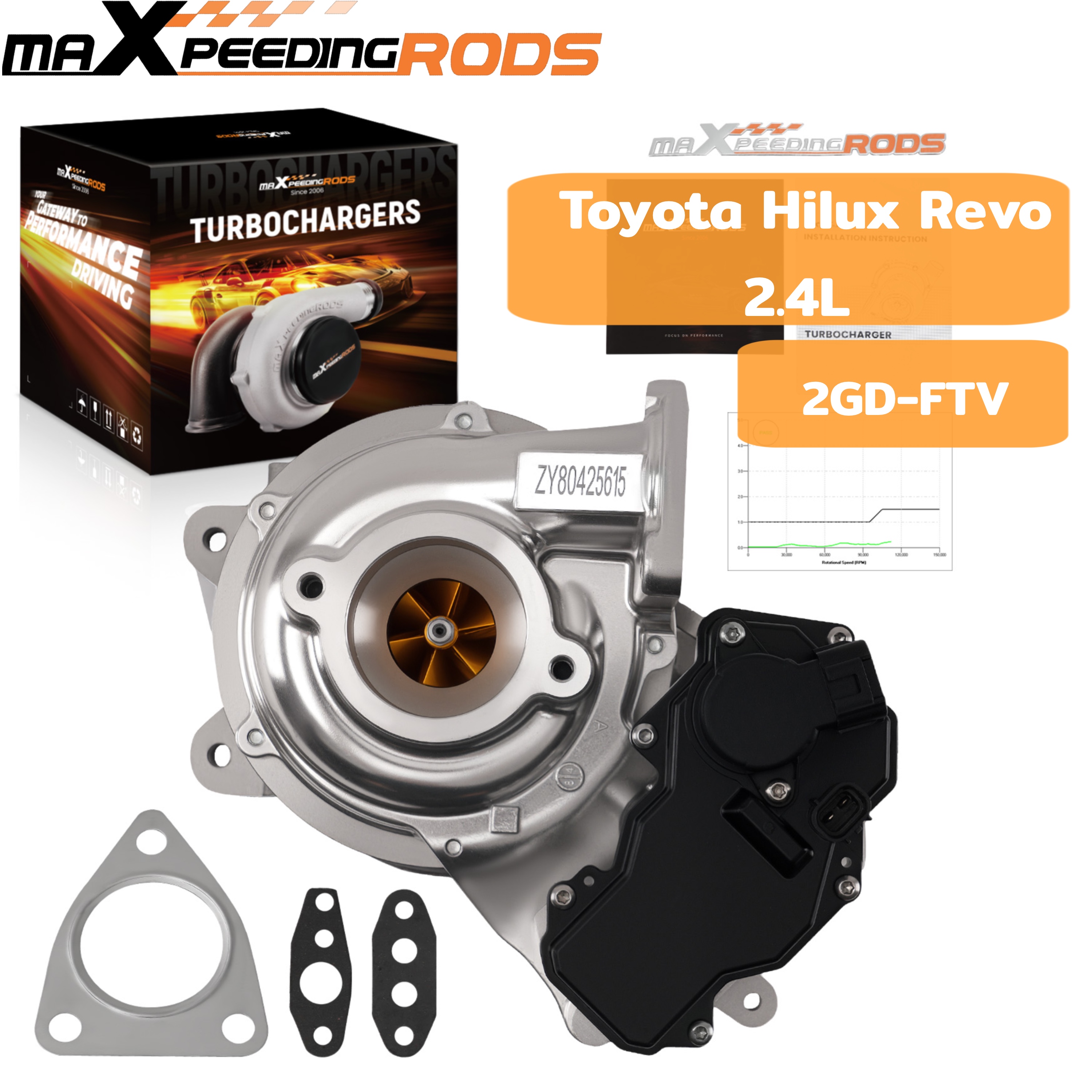 อุปกรณ์และชิ้นส่วนยานยนต์ maXpeedingrods เทอร์โบชาร์จเจอร์ รุ่น Ct16V สำหรับ Toyota Hilux Revo 2.4LD 2Gd-Ftv Diesel ปี 2015 ขึ้นไป เทอร์โบสมรรถนะสูง ราคา 18,900 บาท*ส่งฟรี