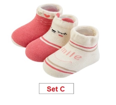 ถุงเท้าเด็ก 3คู่ มีกันลื่น ไซส์ S, M (3เดือน-3ปี)  ถุงเท้าข้อสั้น ถุงเท้าทารก ถุงเท้าเด็กชาย ถุงเท้าเด็กหญิง ถุงเท้า baby socks kid accessorize