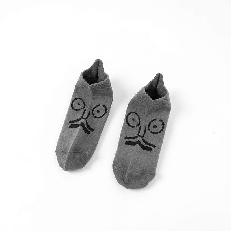 MNO.9 Things Fashion Art Cartoon Emoji Socks unisex ถุงเท้า ข้อสั้น ชาย หญิง การ์ตูนEmoji