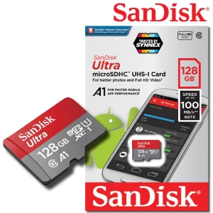 สินค้า Sandisk Ultra microSD Card SDXC ความเร็วอ่าน 120MB/s ความจุ 128GB Class 10 A1 (SDSQUA4_128G_GN6MN) รุ่นใหม่ ไม่มีอะแดปเตอร์ เมมโมรี่ การ์ด แซนดิส Memory ประกัน Synnex 10 ปี (สีแดง เ