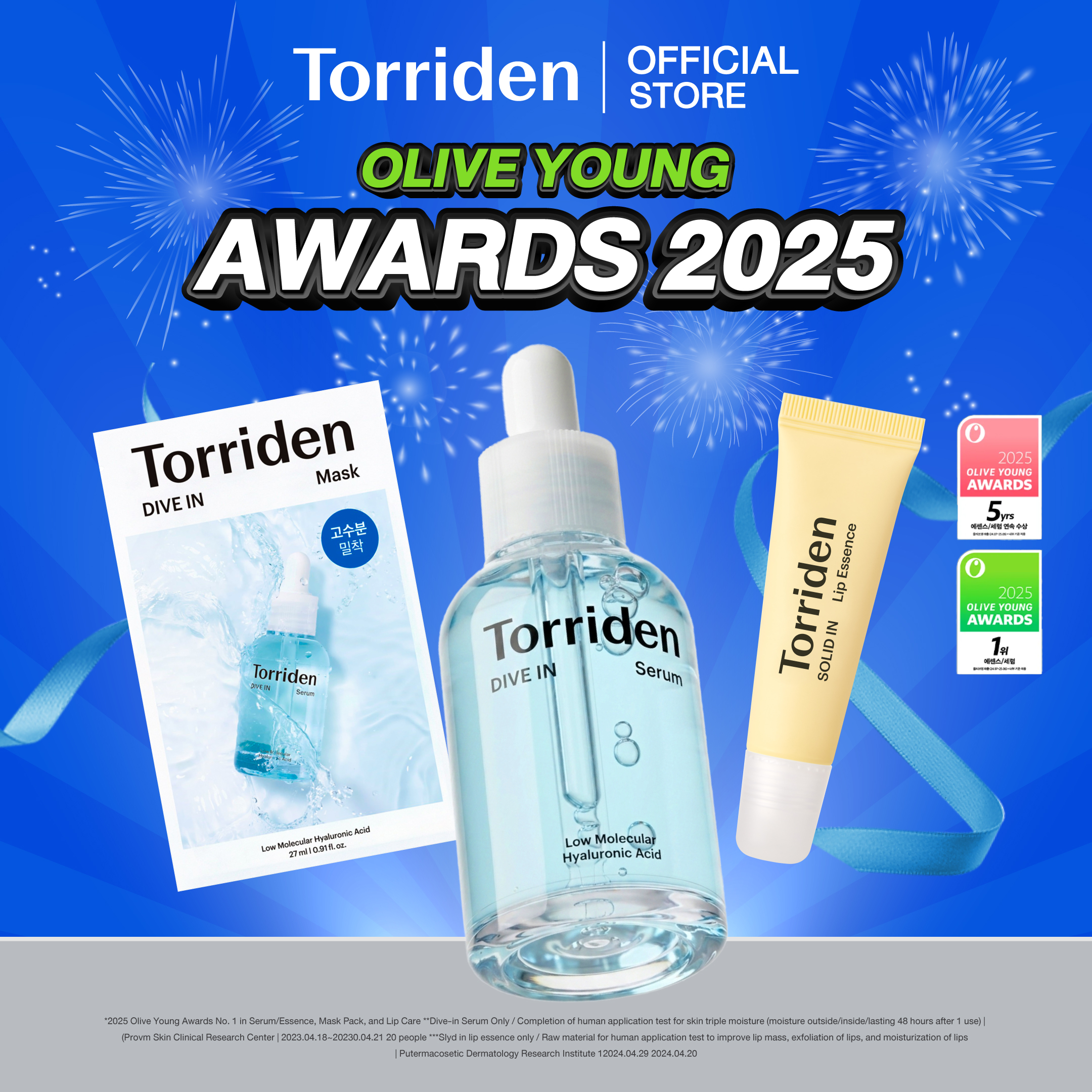 [Hot] Torriden Olive Young Awards 2025 Set Torriden Skin Care Serum, Hyaluronic Acid, Moisturizes the Skin, Easy to Use for Sensitive Skin. ราคา 1,505 บาท*ส่งฟรี
