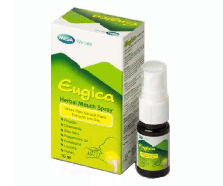 Mega We Care Eugica Herbal Mouth Spray 10 ml เมก้าวีแคร์ ยูจิก้า เฮอร์บอล เม้าท์ สเปรย์ 10 มล.