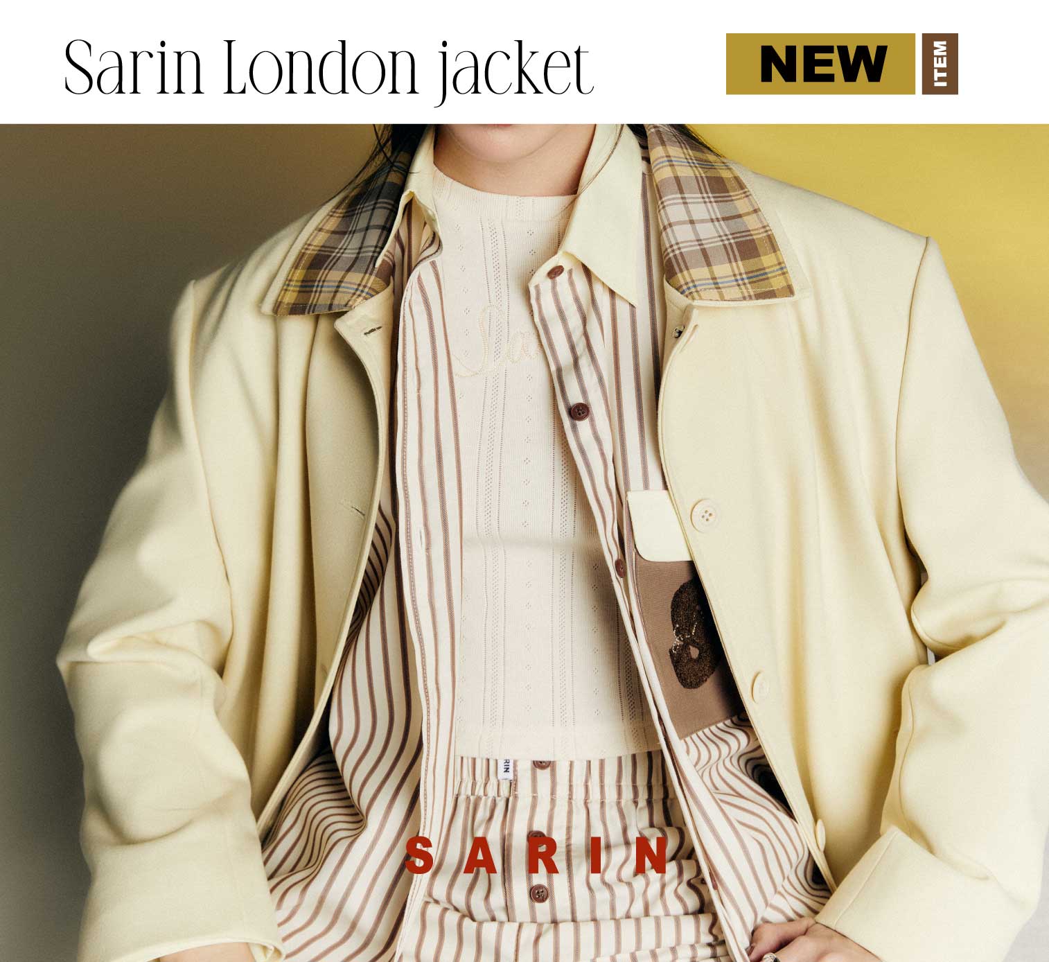 Sarin London jacket เสื้อตัวนอก ปกและซับในผ้าลาย premium Jacket ราคา 6,990 บาท*ส่งฟรี