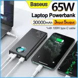Baseus 65W Power Bank Điện thoại di động 30000mAh Nguồn điện di động PD3.0 Sạc nhanh 3.0 FCP SCP Điện thoại di động, Máy tính xách tay, Máy tính bảng Pin sạc ngoài di động
