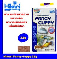 ฮิคาริ อาหารปลาสวยงาม ขนาดเล็ก สำหรับปลาหางนกยูง สูตรเพิ่มสี เม็ดจิ๋ว กึ่งลอย จมช้า 22 กรัม  / Hikari Fancy Guppy 22g (0.77oz) Semi Floating Type