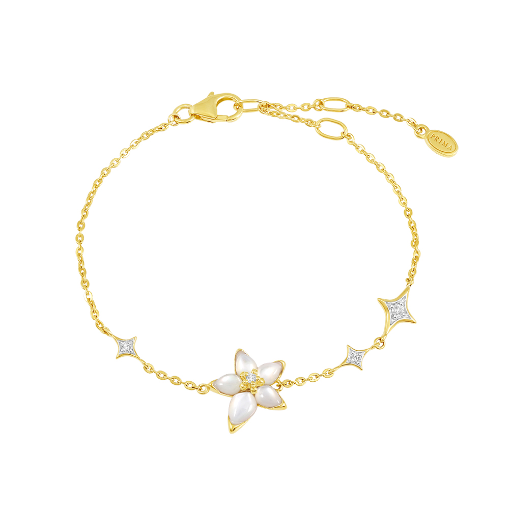 PRIMA x OPAL สร้อยข้อมือประดับไข่มุก ตัวเรือน 9K สี Yellow Gold The love that lasts Collection 955L0025-01 ราคา 21,000 บาท*ส่งฟรี