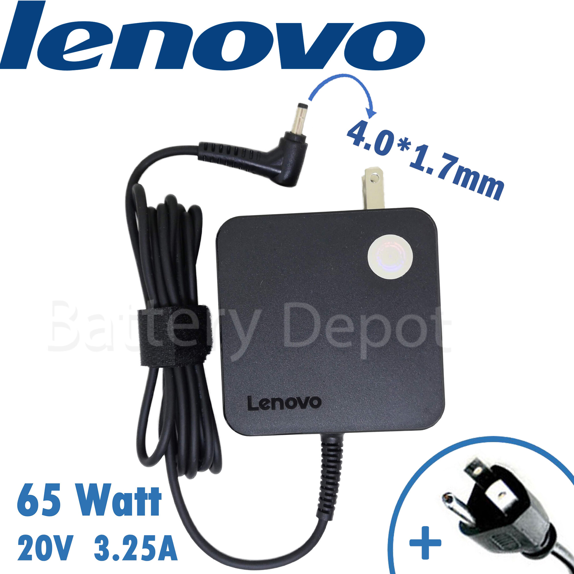 รุ่นใหม่ Lenovo Adapter ของแท้ 20V/3.25A 65W หัว 4.0*1.7 mm สายชาร์จ Lenovo สายชาร์จ เลอโนโว่ อะแดปเตอร์