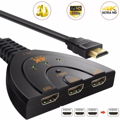 4K*2K 3D Mini 3 Port HDMI Switch 1.4b 4K Switcher HDMI Splitter 1080P 3 in 1 out Port Hub for DVD HDTV Xbox PS3 PS4 IN 3 OUT 1 Port HDMI 3 HDMI