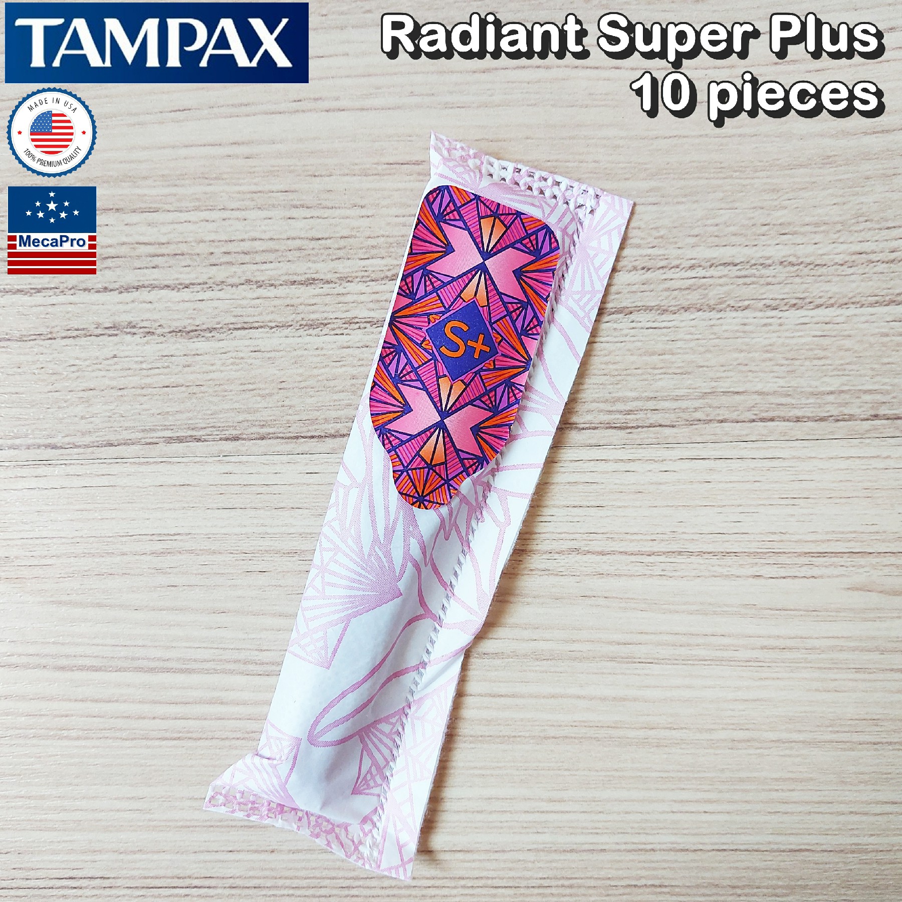 Tampax® Super Plus Absorbency Tampons Unscented 10 pieces ผ้าอนามัยแบบสอด 10 ชิ้น เหมาะกับวันมามาก ไร้กลิ่น