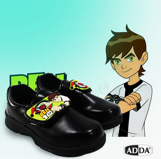 รองเท้านักเรียนผู้ชาย รองเท้าหนังสีดำ  Character Ben10 รองเท้าแบบทางการ ใส่สบาย พื้นนิ่ม ทรงสวย เรียบง่าย เด็กๆชอบ รุ่น ADDA 41A08 Size 25-33