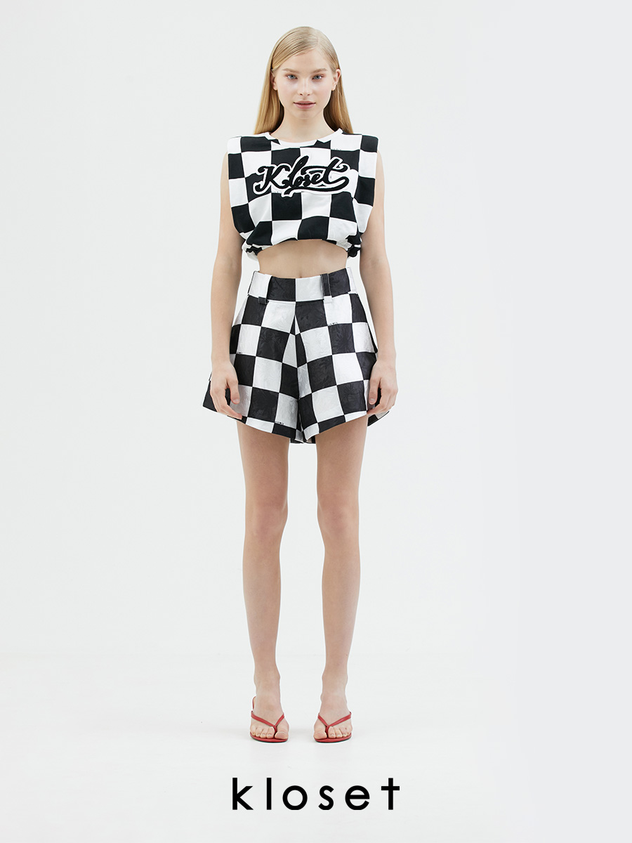 KLOSET Jacquard Print Dorothy Shorts (PS22-P001) กางเกงขาสั้นผ้าตาราง ราคา 1,575 บาท*ส่งฟรี