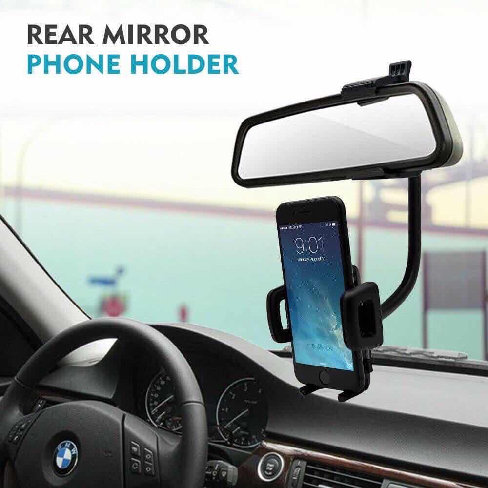 ที่วางมือถือในรถยนต์ ติดกระจกมองหลัง / ที่ยึดมือถือในรถ ที่จับมือถือ CAR Rear View Mirror Mount