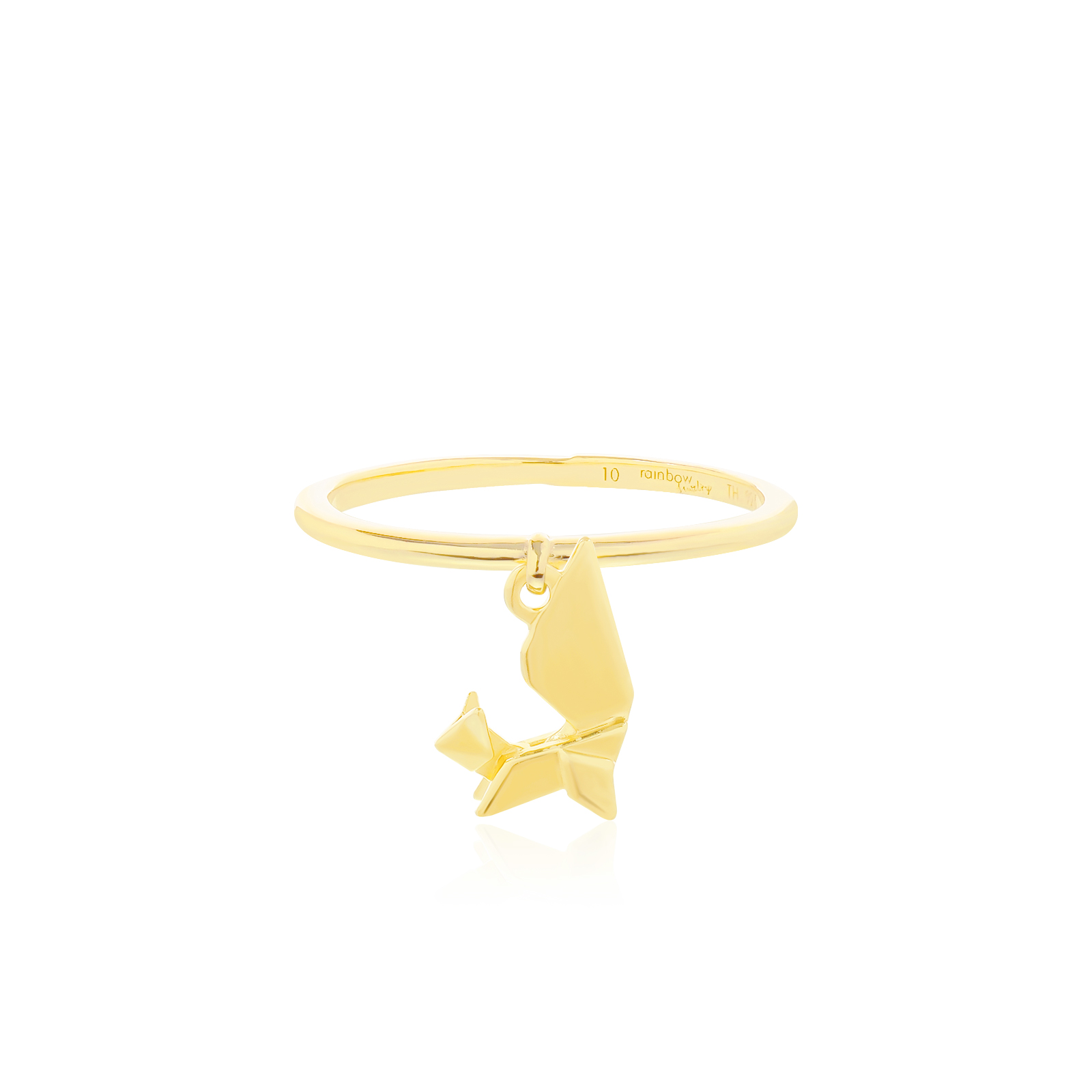 ORIGAMI LUCKY RING แหวนห้อยจี้ลายกระดาษพับ สัญลักษณ์แห่งความโชคดี และ ความสุข 13 ลาย สีทอง 18K Gold