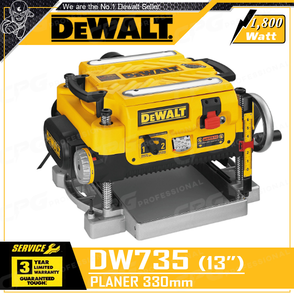 DEWALT เครื่องรีดไม้ ขนาด 13 นิ้ว 1,800วัตต์ รุ่น DW735