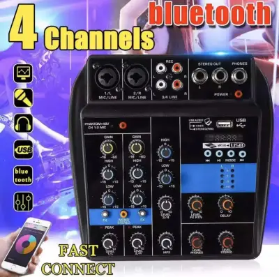 มิกเซอร์ MINI 4-channel มีBluetooth MP3 USB SD รุ่น LX400BT