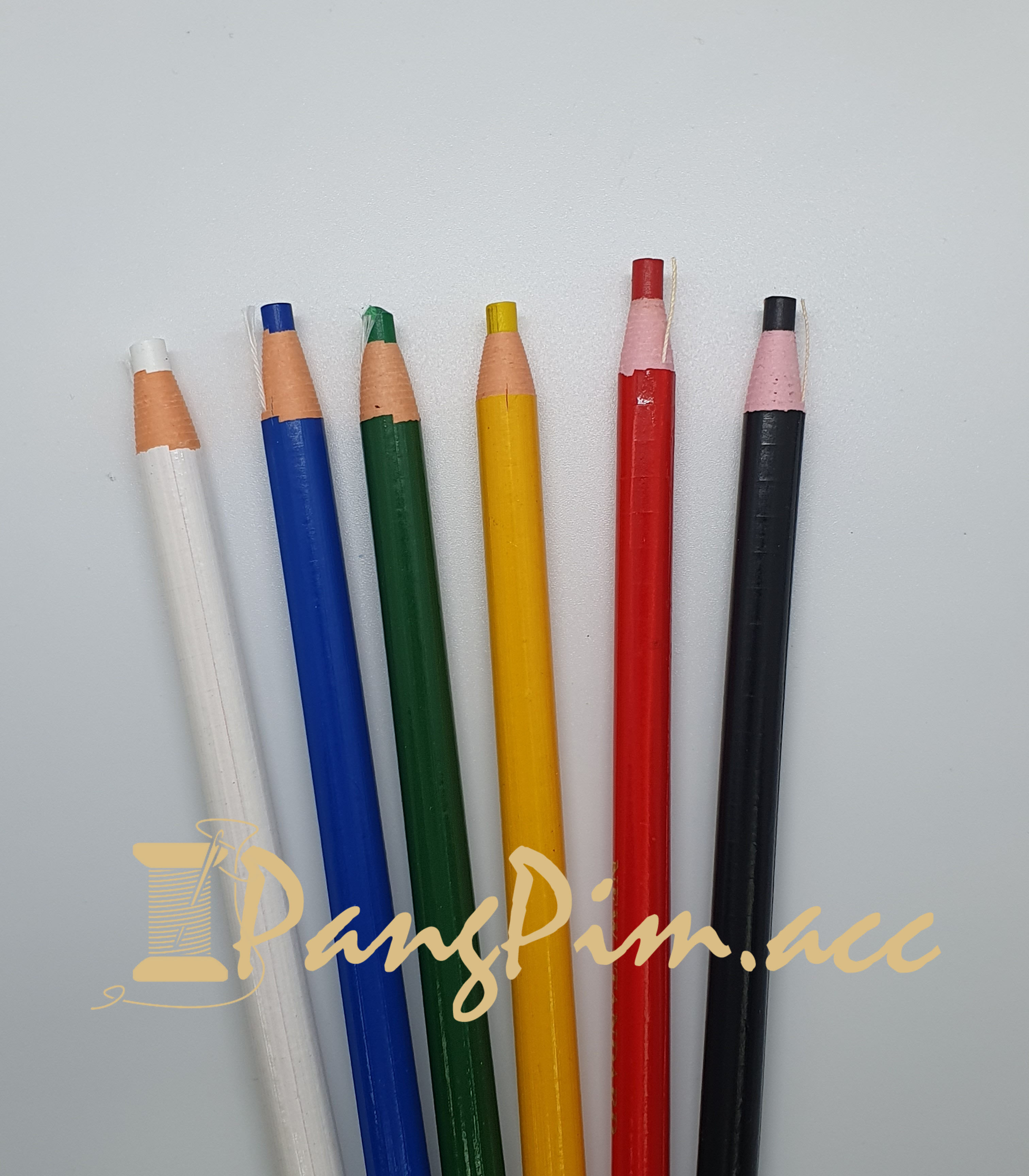 ดินสอขีดผ้า ดินสอปอก ดินสอสี  ดินสอเขียนผ้า ดินสอชอล์กขีดผ้า ดินสอ (สีขาว,สีดำ,สีเขียว,สีเหลือง,สีแดง,สีน้ำเงิน)