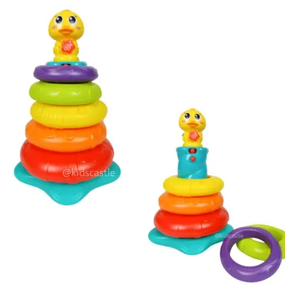 Huile Toys ห่วงหยอดสายรุ้งน้องเป็ดน้อย Stacking Rainbow Duck with Music/Light