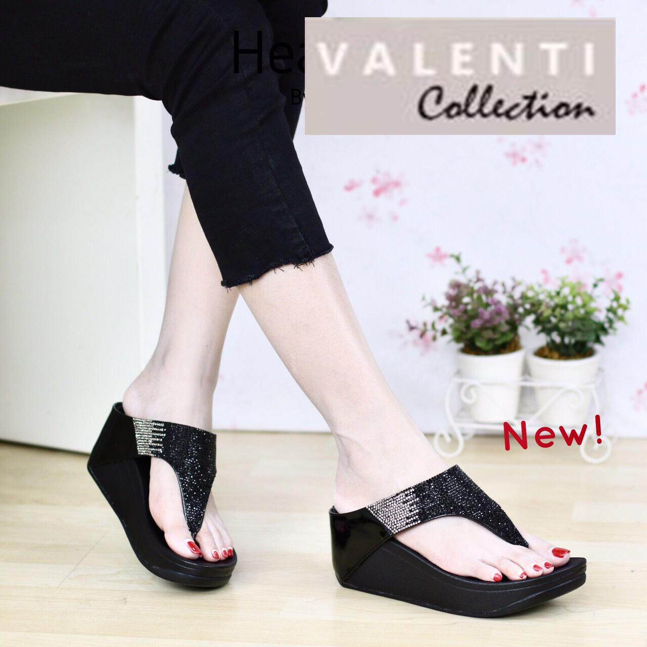 Valenti Collection รองเท้าเพื่อสุขภาพ Health & massage Therapy flipflop นุ่มมาก เบา ใส่สบาย รุ่น F1287 Black (สีดำ)