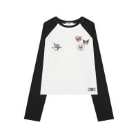 STYLIST | KUROMI Edition - Alie LongSleeve Broochie Black เสื้อแขนยาวทูโทน คุโรมิ
