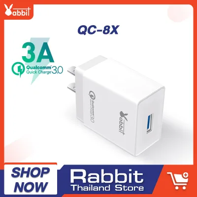Rabbit อแดปเตอร์ชาร์จไฟ รุ่น QC8X Quick Charge QC 3.0 USB Wall Charger, 18W Fast Wall Charger for Xiaomi Huawei ios Samsung OPPO VIVO