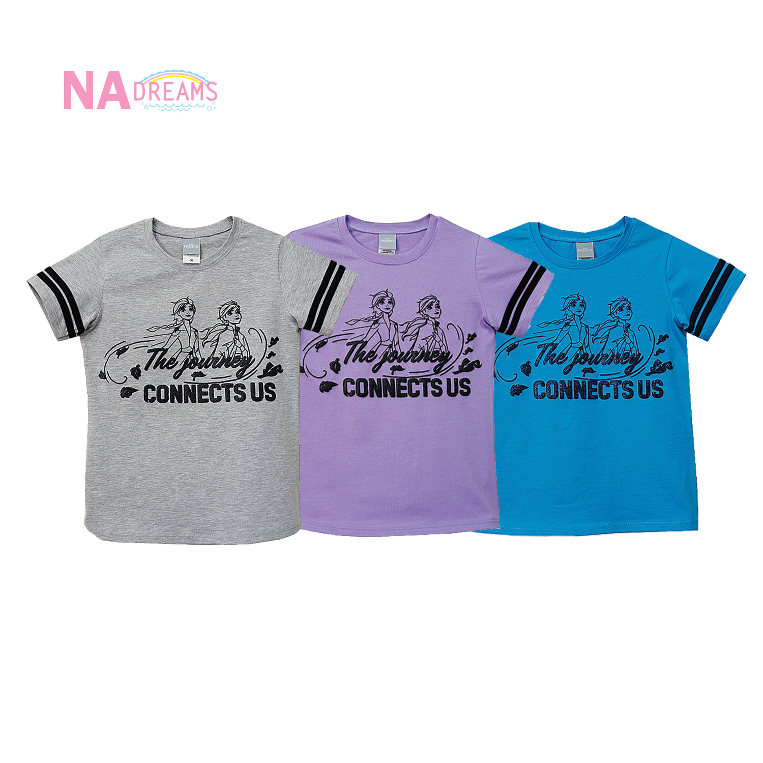 Disney เสื้อคอกลม ผ้าคอตตอนสแปนเด็กซ์ Cotton ผสม Spandex ลายโฟรสเซ่น Frozen เนื้อผ้าดีนุ่มมากจาก NADreams ราคา 153 บาท*ส่งฟรี