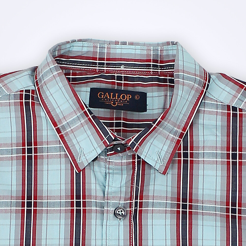 GALLOP : CASUAL SHIRT / เสื้อเชิ๊ตลายสก็อตแขนสั้น / GW9009-11 มี 3สี / ราคาปรกติ 1290.-