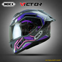 หมวกกันน็อค INDEX VICTOR 2026 แว่นตา2ชั้น ป้องกัน UV 99% ทรงสปอร์ต รองรับการติดตั้งบลูทูธ