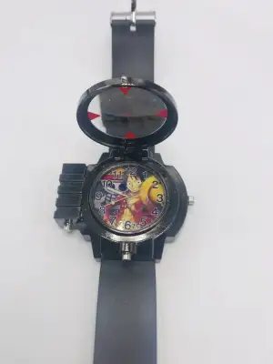 นาฬิกาข้อมือสำหรับเด็กผู้ชาย,นาฬิกาลาย ONE PIECE และ Naruto อินฟาเรดกระจกแสงเลเซอร์สีแดงดูเวลาได้จริง มีเลเซอร์และแว่นขยาย