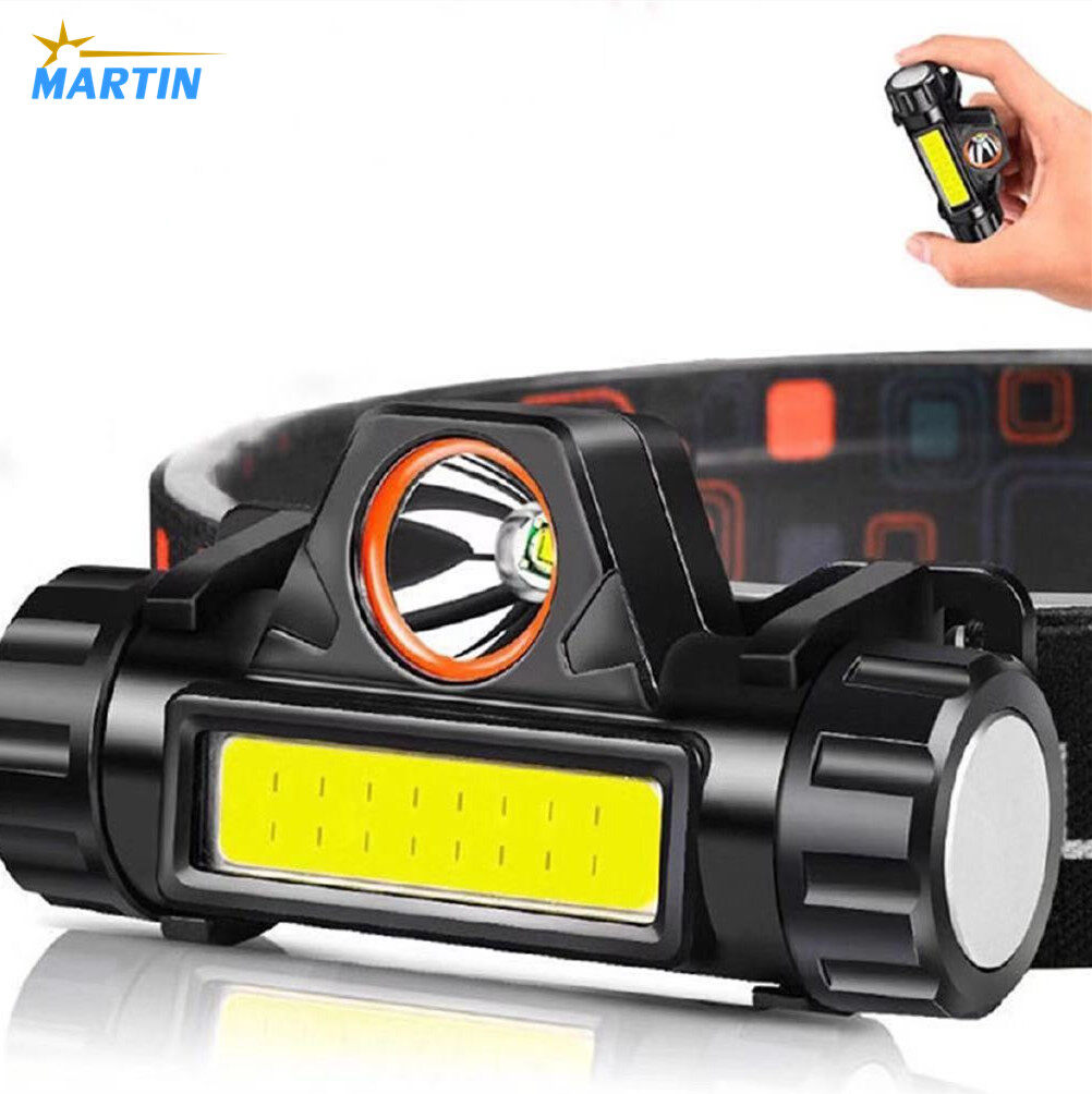 ไฟฉายคาดหัว หลอด Q5+COB 1500LM มีแม่เหล็กด้านข้าง USB Rechargeable Mini Headlight