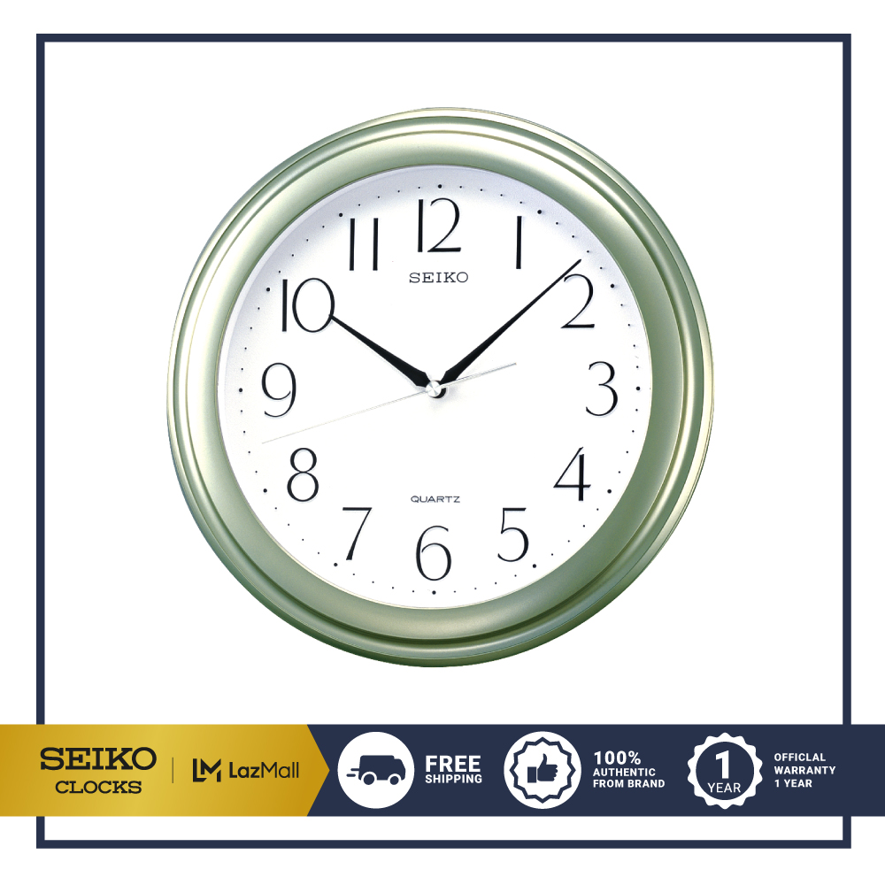 SEIKO CLOCKS นาฬิกาแขวน รุ่น QXA327M ขนาด 11 นิ้ว สีเขียวเงิน